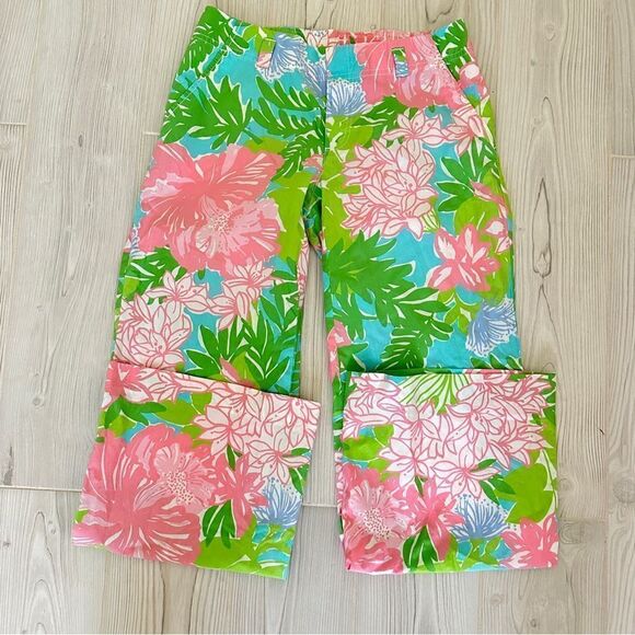 Lilly Pulitzer lightweight beach linen like resort style pants in wish Wash Sz 2 - Picture 3 of 6